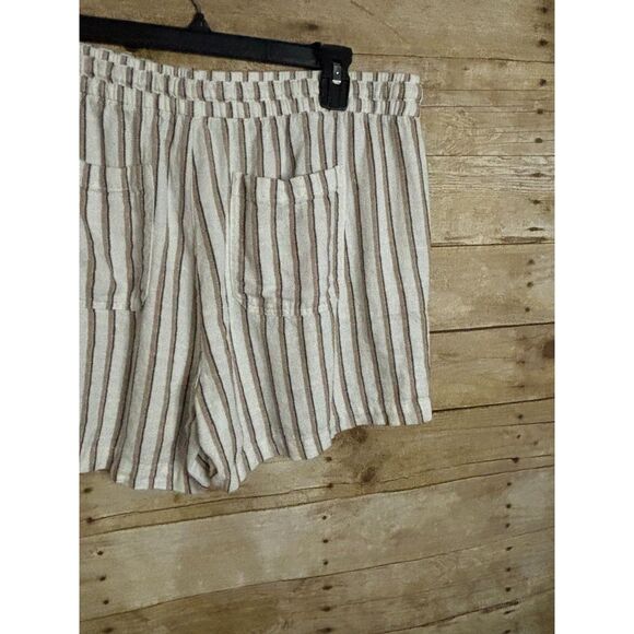 OLD NAVY STRIPED PULL ON LINEN BLEND CASUAL EVERYDAY COASTAL SHORTS SIZE LARGE - Picture 4 of 4